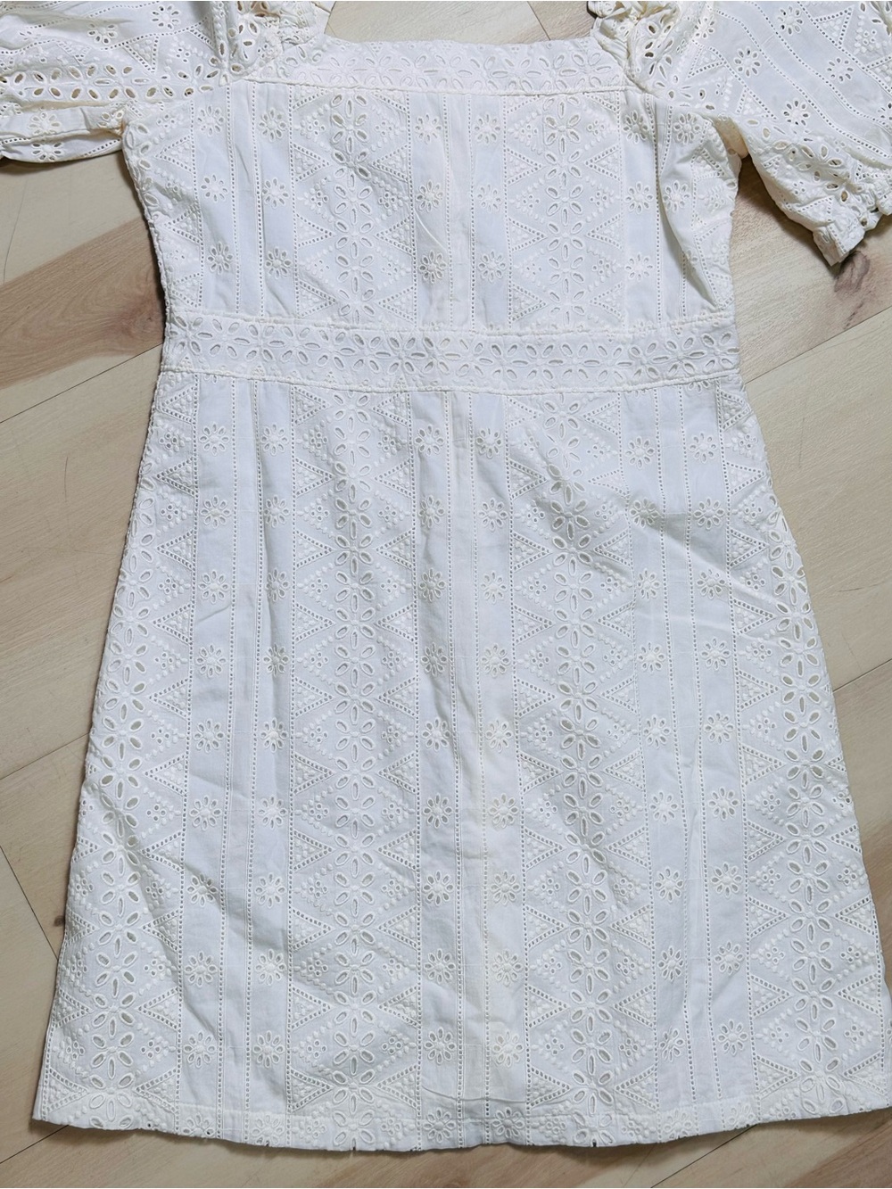 Spartina 449 Catrina Eyelet Dress Pearl White Sz S vintage-inspired French style - Picture 11 of 13